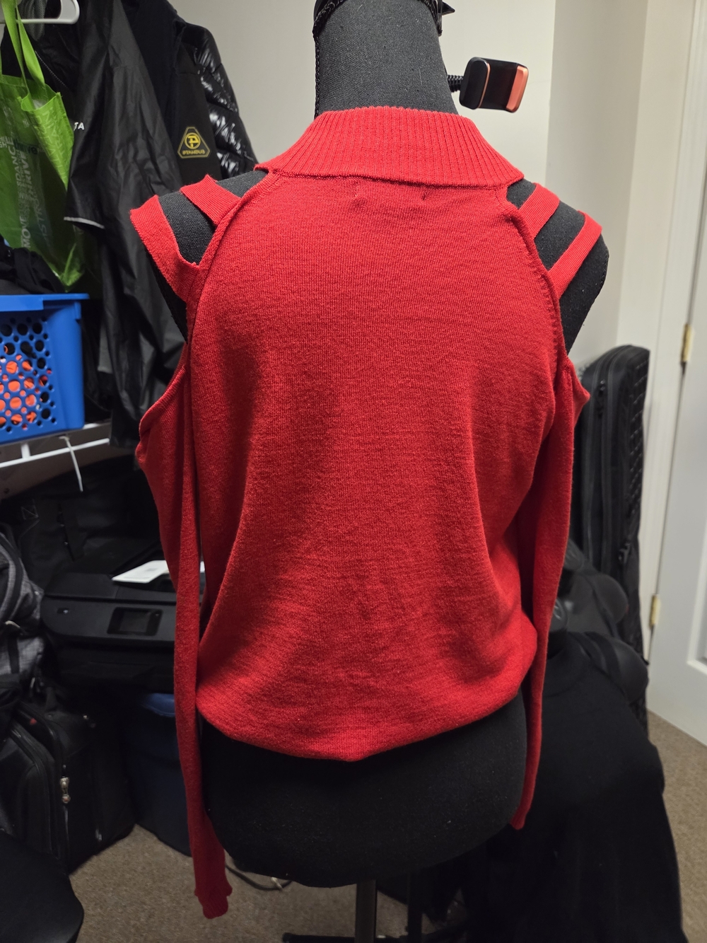 Fashion Nova Red Or Black Cold Shoulder Sweater